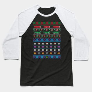 Frogs, Logs & Automobiles - Frogger Arcade Christmas Ugly Sweater Baseball T-Shirt